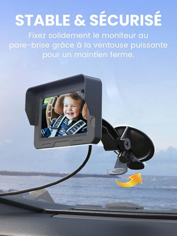 GROWNSY Camera Voiture Bébé avec Vision Nocturne et Grand Angle, Miroir Voiture Bébé HD 1080P Retroviseur Voiture Bebe, USB Plug & Play, Installation Facile