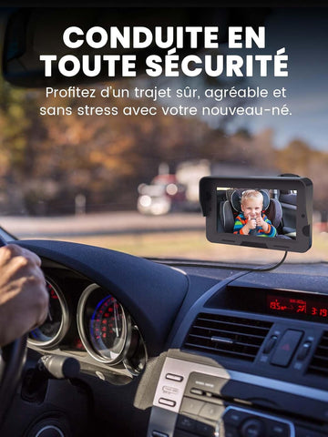 GROWNSY Camera Voiture Bébé avec Vision Nocturne et Grand Angle, Miroir Voiture Bébé HD 1080P Retroviseur Voiture Bebe, USB Plug & Play, Installation Facile