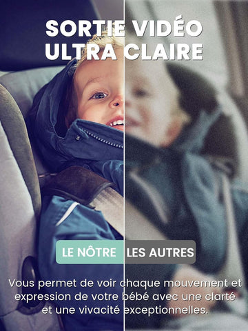 GROWNSY Camera Voiture Bébé avec Vision Nocturne et Grand Angle, Miroir Voiture Bébé HD 1080P Retroviseur Voiture Bebe, USB Plug & Play, Installation Facile